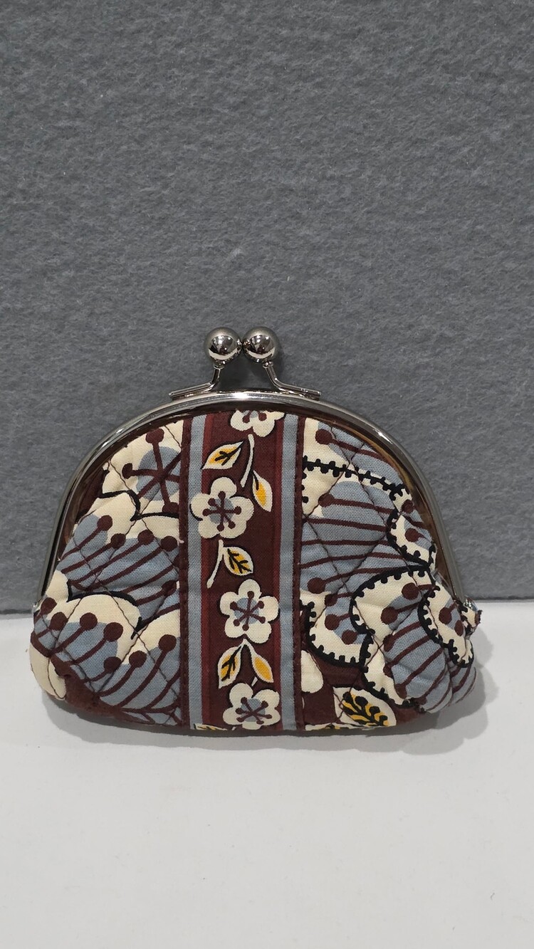 Vera Bradley Retired Floral Print Double Kiss Lock Coin Purse